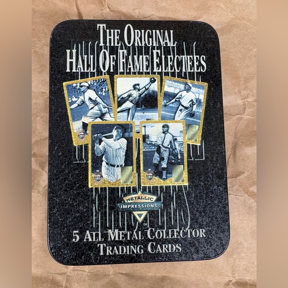 5 metal collector trading cards
